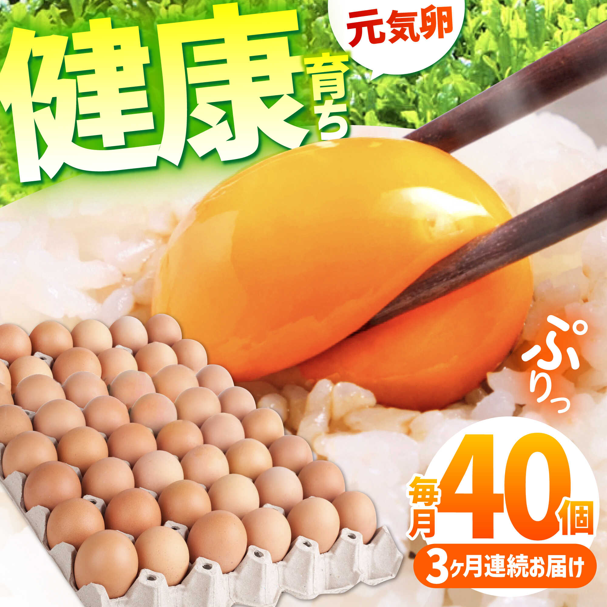 【ふるさと納税】【3回定期便】お茶と海藻で健康育ち 元気卵 120個（40個×3回） / たまご タマゴ 玉子 鶏卵 / 亀山市 / 藪本養鶏園 [AMBH005]