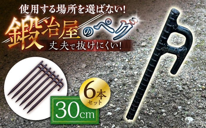 
            鍛造ペグ 30cm 6本セット / キャンプ キャンプ用品 ペグ キャンプ場 アウトドア用品 / 南島原市 / 重光刃物鍛造工場 [SEJ019]
          