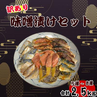 ふるさと納税 岡垣町 【訳あり】味噌漬けセット 西京漬け・照り焼き用たまり醤油漬け 2.5kg(岡垣町)