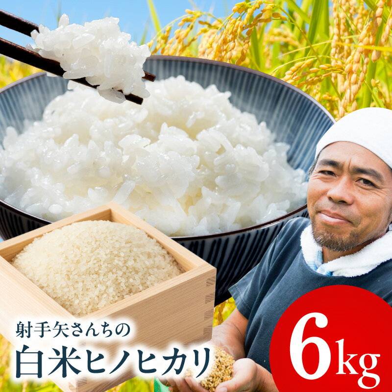 【ふるさと納税】【先行予約】ヒノヒカリ 6kg 白米 射手矢農園 数量限定 米 お米 ごはん お取り寄せ 大阪府 泉佐野市 送料無料