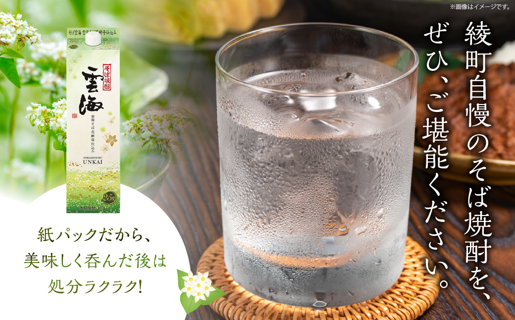 そば焼酎発祥の蔵元【雲海酒造】雲海そば花酵母仕込み 6本 [25度1800ml]_A0087-015