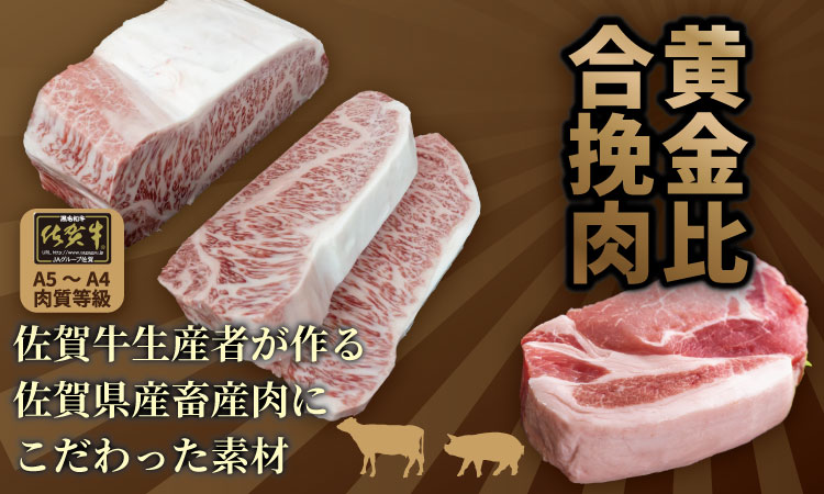 佐賀牛 入り 合挽 手ごね ハンバーグ （110g×6個） 桑原畜産 黒毛和牛 ブランド牛 牛肉 佐賀県産 玉ねぎ などにこだわった 贈答用 お歳暮 お中元 セット 人気 ランキング 高評価 牛肉 国