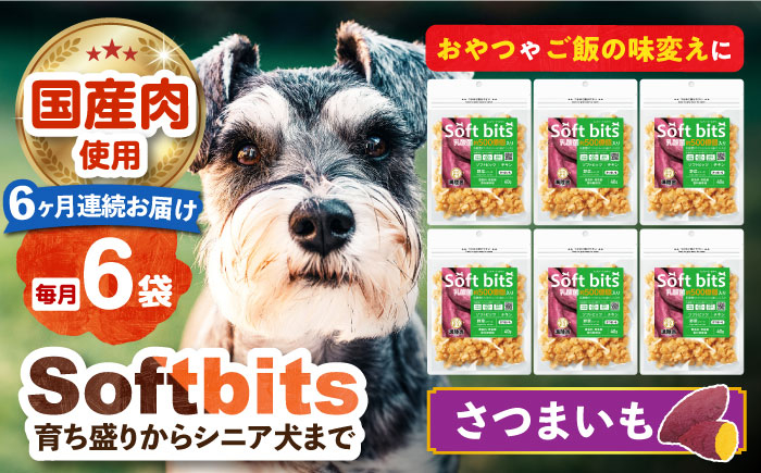
                  【全6回定期便】Softbits （野菜）さつまいも（40g×6P）長崎県/株式会社サポート [42AEAE040] ドッグフード おやつ 健康
                