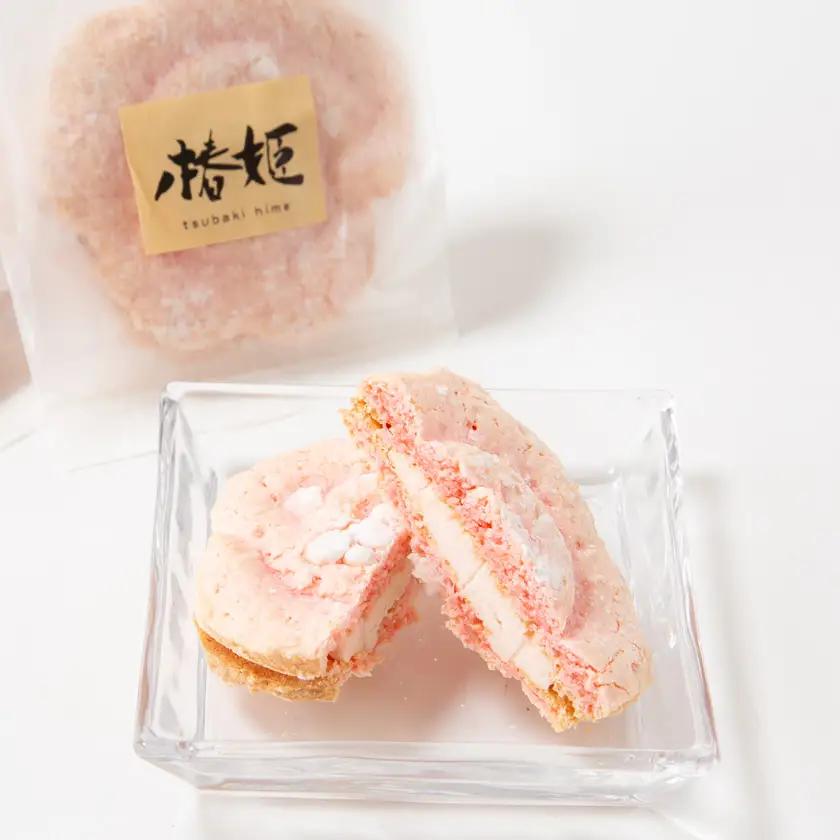 椿の花を型どったダックワーズ【椿姫】　与謝野町のおみやげにぴったり焼き菓子　ご自宅用のスイーツ にも_菓子・スイーツ 焼き菓子  _【配送不可地域：離島】【1109847】