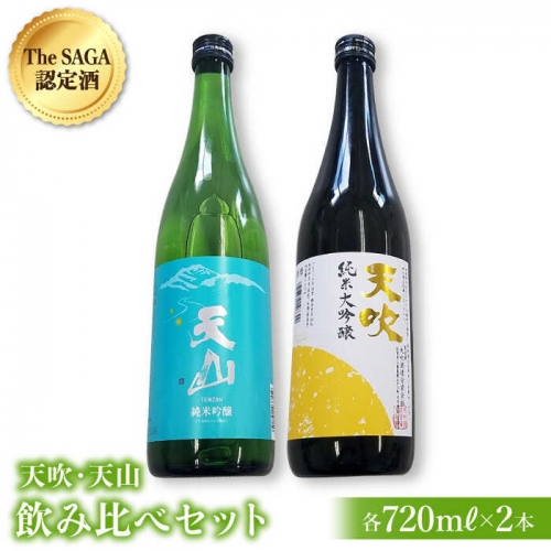 【THE SAGA認定酒】天吹純米大吟醸・天山純米吟醸 720mlみ比べセット【アスタラビスタ】 [FAM024]