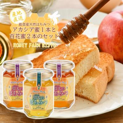 ふるさと納税 羽咋市 能登産天然はちみつ『アカシア蜂蜜&amp;百花蜂蜜2本』セット
