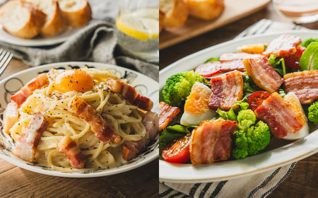 篠山ハム 吊るしベーコン　約2kg  チェリースモーク燻製 色々な料理に！ 冷凍 小分けなので使いやすい！ ベーコン燻製 冷凍配送 冷凍食品 ベーコンブロック 厚切りベーコン　大容量ベーコン[AU06