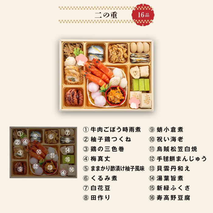 千賀屋謹製　迎春おせち料理 「天寿千」和風三段重 3～4人前 全45品　冷蔵［035S27］_イメージ4