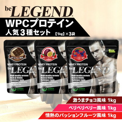 【ふるさと納税】ビーレジェンド WPCプロテイン 人気3種セット【1kg】×3袋【1595311】