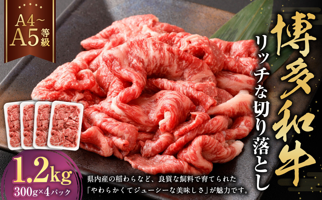 
            【A4・A5】博多和牛 リッチな切り落とし 約300g×4 計約1200g 肉 牛肉 和牛 切り落とし 切り落とし肉 牛丼 国産 福岡県 九州
          
