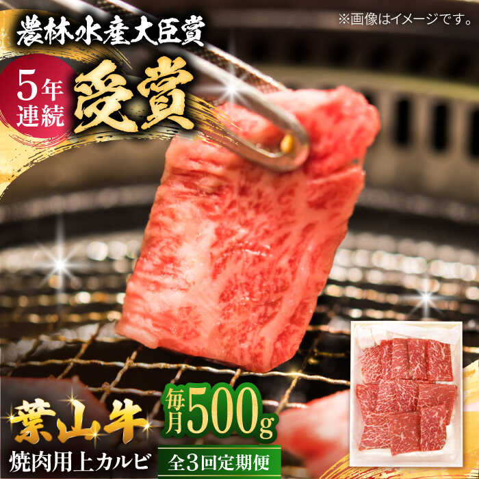 【ふるさと納税】【全3回定期便】 葉山牛 焼肉用上カルビ500g / 牛肉 牛 肉 お肉 国産 やきにく 焼き肉 カルビ かるび 上カルビ 上かるび BBQ ブランド牛 和牛 黒毛和牛 国産牛 贈答 ギフト 冷凍 葉山 定期 定期便 【有限会社葉山旭屋牛肉店】[ASAP044]