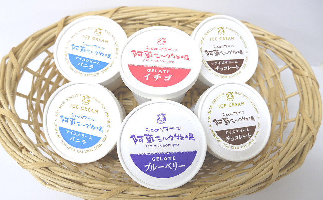 
阿蘇 ミルク牧場 アイス・ジェラート セレクション 120ml×6個 4種類
