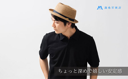 麦わら帽子 藤巻百貨店×襟立製帽所 ROUBOUペーパーブレードポークパイ 1個【カラー：ネイビー】サイズ調整機能付 57.5-59cm 株式会社caramo《60日以内に出荷予定(土日祝除く)》岡山