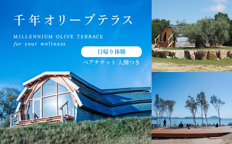 
千年オリーブテラス for your wellness　日帰り体験（入園つき）ペアチケット マインドフルネス体験 体験 体験チケット オリーブテラス 日帰り 小豆島
