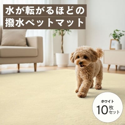 
            水が転がる程の撥水性!撥水ペットマット「UKU」10枚セット ホワイト【1661659】
          