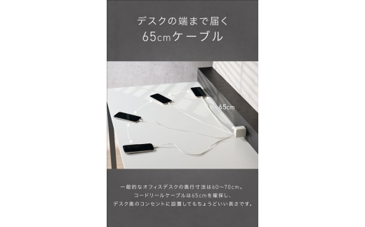 CIO 充電器 最大45W NovaPort DUO  II 45W2C Built in CORD REEL ホワイト｜小型 軽量 おしゃれ 便利 [2655]