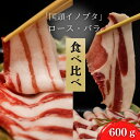 【ふるさと納税】「国頭イノブタ」バラ・ロース（スライス）セット 2種食べ比べ 600g【毎月10セット限定】 国産 100％猪豚 スライス豚 パック 沖縄県産 希少肉