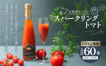 【12回定期便】 北海道サイダー スパークリングトマト 5本セット×12回 計60本 トマトジュース とまとジュース 炭酸 炭酸飲料 飲料 ドリンク スパークリング トマト とまと 北海道産 国産 サイダー