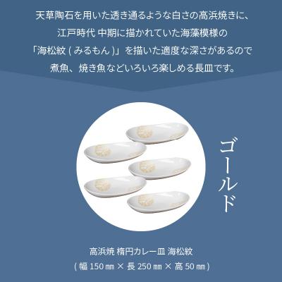ふるさと納税 天草市 天草 高浜焼 楕円カレー皿 5枚セット(ゴールド)_S026-058 |  | 01