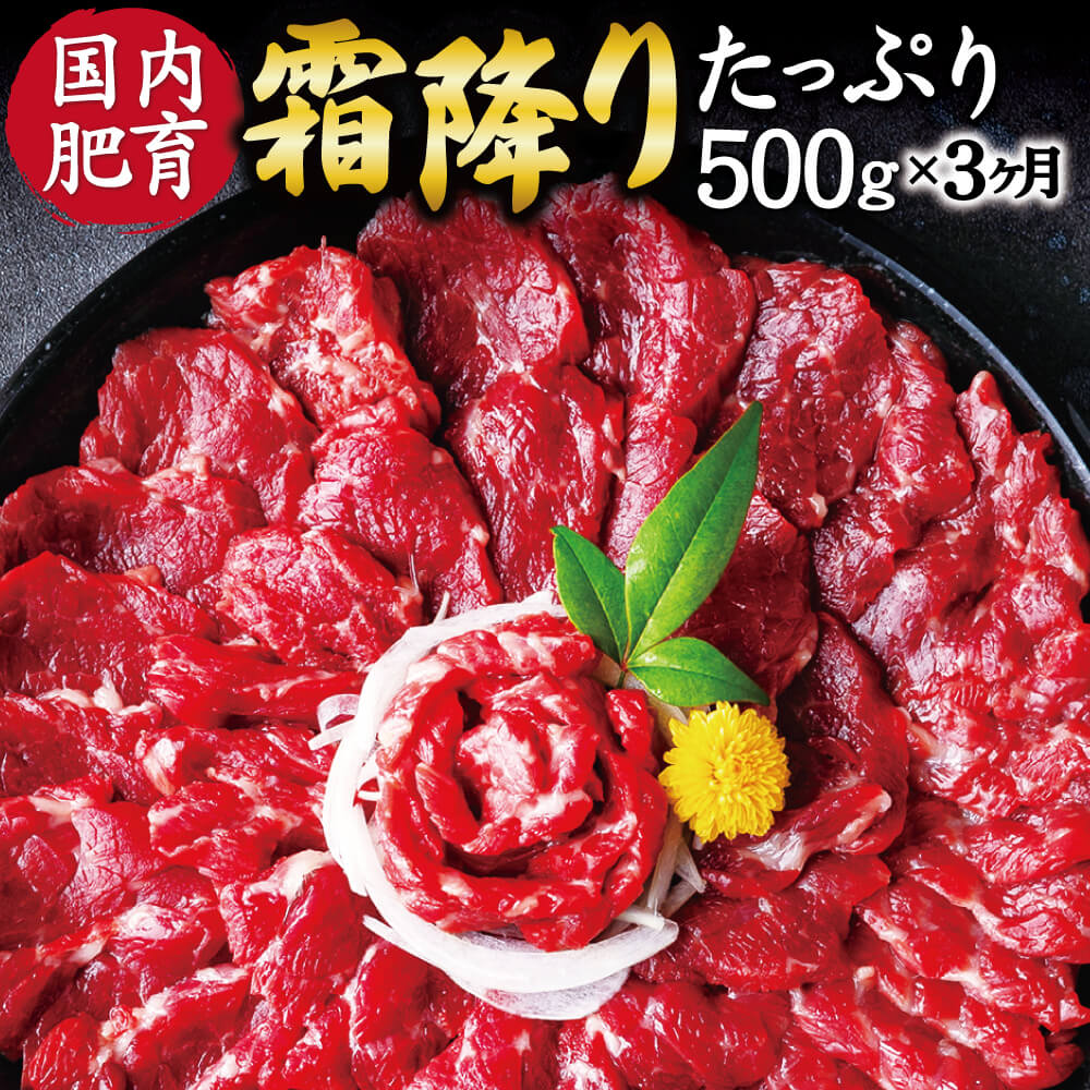 【ふるさと納税】【3ヶ月定期便】 熊本 馬刺し 霜降り たっぷり 3回合計約1.5kg 1回合計約500g 約50g×10パック 専用醤油付き 中トロ 小分け 国内肥育 定期便 ばさし 馬肉 桜肉 おつまみ 酒の肴 冷凍 送料無料