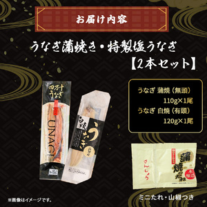 四万十うなぎ 蒲焼き 白焼き（2本セット） うなぎ 国産鰻 土用の丑の日 ／Esu-126