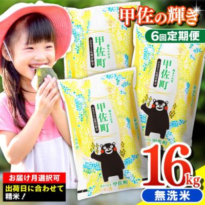 ふるさと納税 甲佐町 令和7年産【定期便6ヶ月】『甲佐の輝き』無洗米16kg【配送指定可】【ZS】