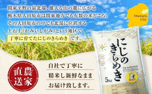 【先行予約受付】≪10月上旬発送≫令和８年産 大田原市 藤田farmのにじのきらめき 【無洗米】 10kg ｜栃木県産 米 お米  コメ にじのきらめき  栃木県 【選べる容量】5kg 10kg  数