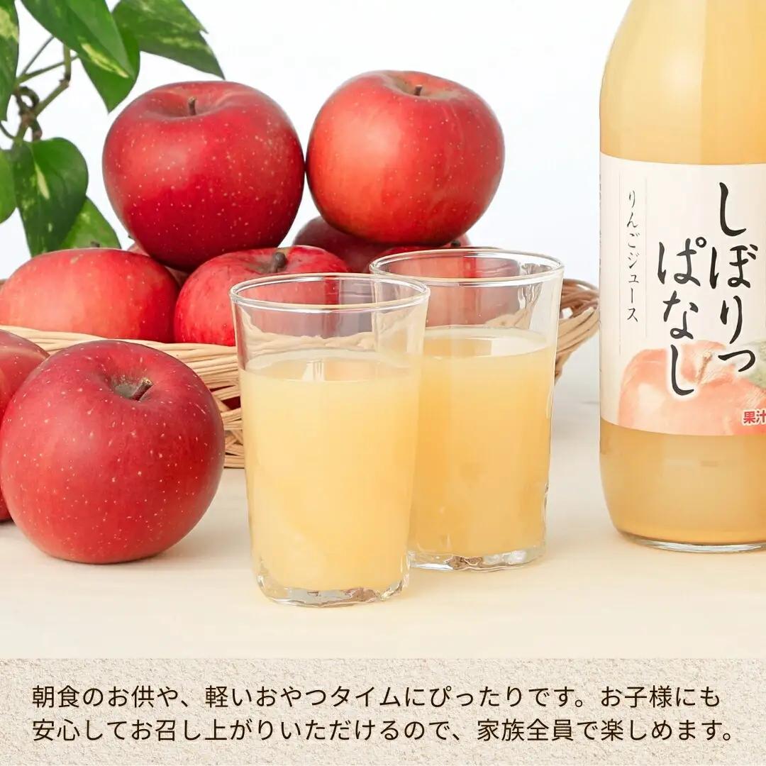 信州産 りんごジュース 「しぼりっぱなし」 ストレート果汁100％ (1L×6本)|りんごジュース