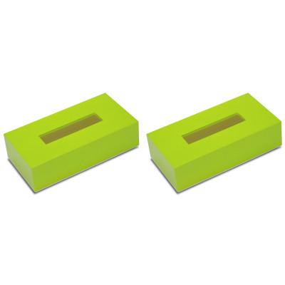 ふるさと納税 和歌山市 ティッシュBOX カラー グリーン 2個組 すっきりシンプルなティッシュケース
