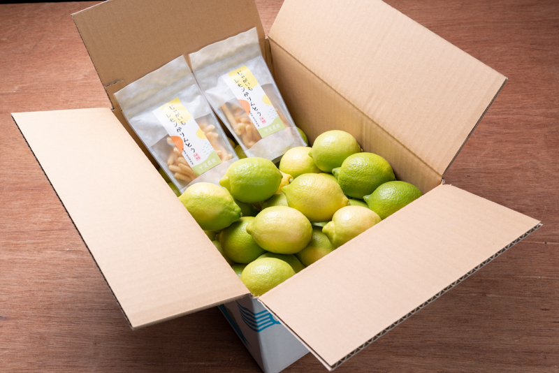 ワックス・防腐剤不使用の皮ごと使えるレモン4㎏とかりんとう2袋セット 【配送時期：9月上旬～5月中旬】