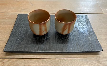 備前緋だすき 湯呑 2個 木箱入り[ 備前焼 緋襷 ] 湯のみ 工芸品 ペア 和 日本茶 プレゼント 自宅用