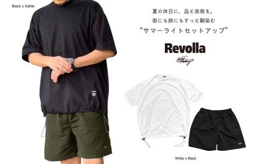 005-181 服 洋服 オシャレ 衣類 Revolla イケオジ・サマーライトセットアップ ・ホワイト×ブラック 選べる 3サイズ M L XL Tシャツ トップス ボトムス ショーツ 静岡県 牧之
