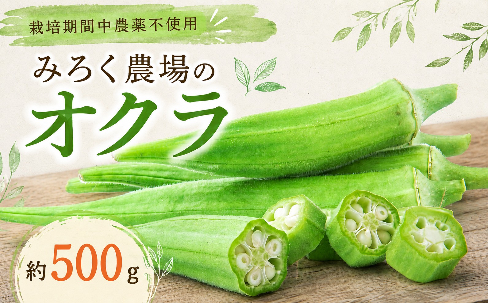 
                  オクラ 約500g おくら 生 野菜 やさい おやさい okura 国産 農薬 栽培期間中不使用 旬 おすすめ レシピ 味噌汁 かつお節 夏野菜 なつやさい 新鮮 朝食 昼食 夕食 おかず おつまみ 特産 産地直送 【2026年8月～9月発送】 千葉 東金 みろく農場
                