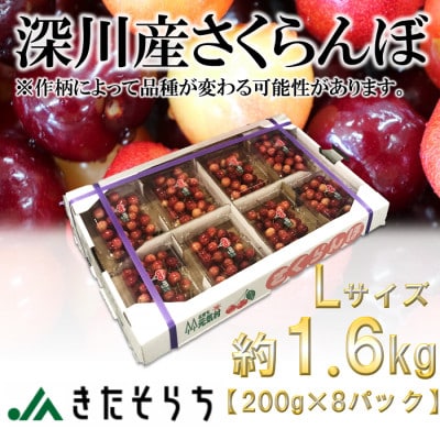 【令和6年産先行受付】北海道深川産さくらんぼ(200g×8パック)【配送不可地域：離島・沖縄県】