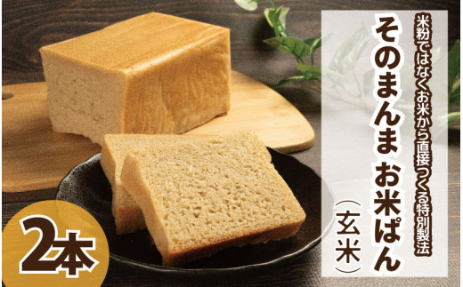 パン 食パン そのまんまお米ぱん 2本 ( 600g × 2 ) コシヒカリ 米 玄米 使用 小麦 乳製品 卵 グルテン 不使用 タンパク質 低カロリー 健康志向 手作り 天然酵母 カフェ 朝食 お取り寄せ グルメ 冷凍 送料無料 徳島県 阿波市 株式会社EYELiD