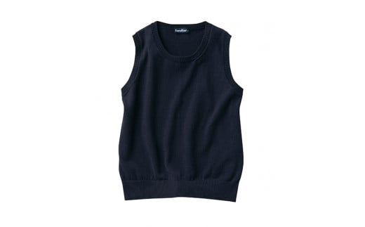 6-140 【ファミリア】丸首ベスト　綿100％　※ネイビー　９０ｃｍ　ALPEB013-NV-90