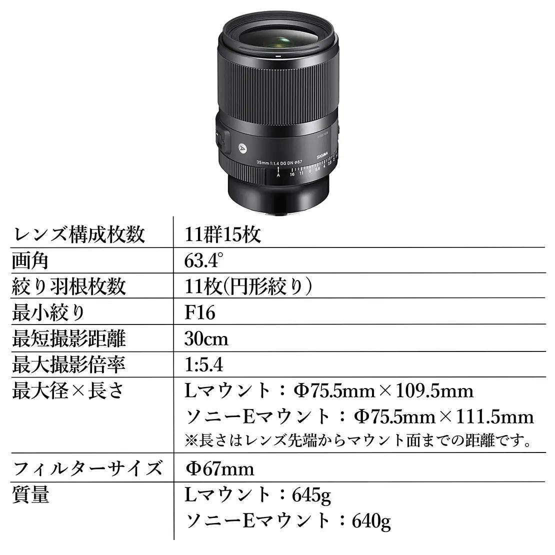 SIGMA 35mm F1.4 DG DN | Art【Lマウント】