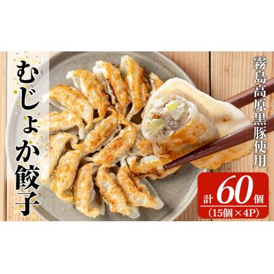 ふるさと納税 霧島市 霧島高原純粋黒豚使用!むじょか餃子(15個×4P計60個)【MAGONIMO餃子】K-285-B