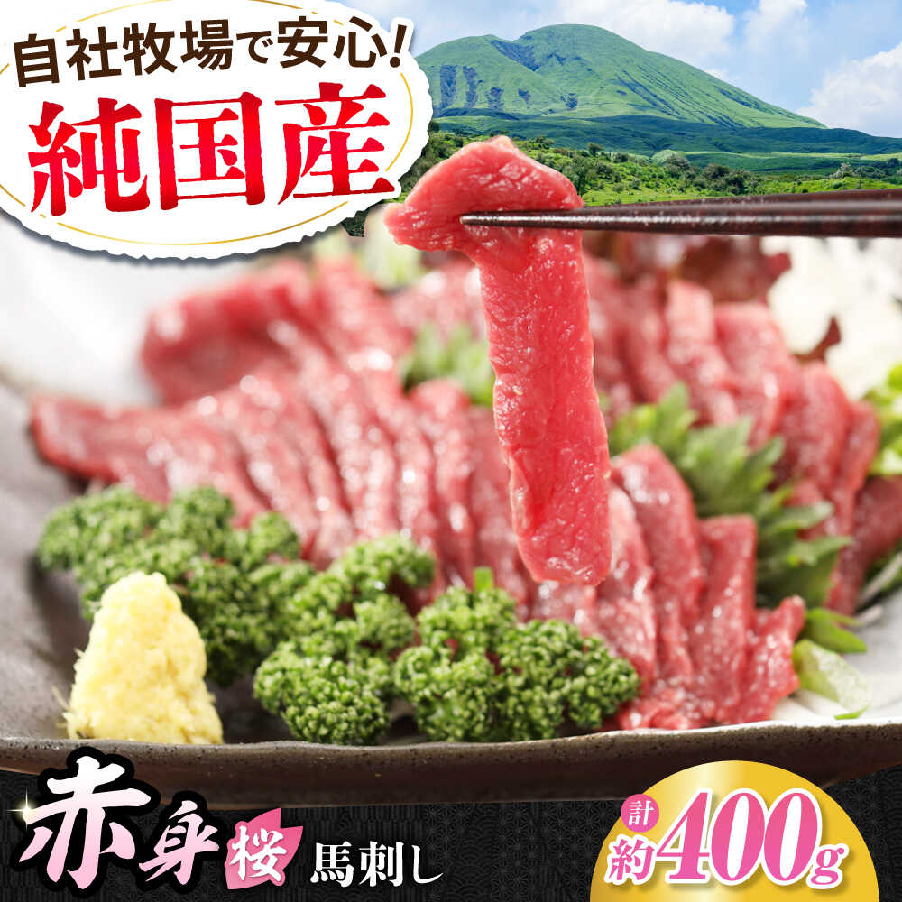 【ふるさと納税】『純国産』熊本の味「桜」赤身 馬刺し スライス 約400g 【有限会社 九州食肉産業】[AYCN075] 馬刺 馬肉 桜肉 馬 うま ウマ ヘルシー 国産 新鮮 上質 低カロリー 高タンパク 冷凍 食品 熊本県 合志 合志市