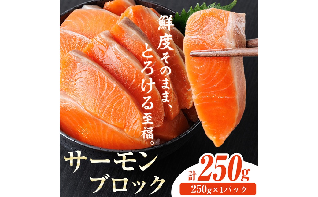 生食用 サーモン ブロック(250g×1P) 鮭 小分け 真空 パック 冷凍 刺身 シャケ サケ 魚 魚介 【AW-97】【丸正水産】