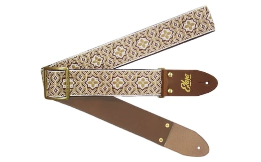 【ギターストラップ】 Elara Straps Boronia Crystal Brown 郡上市 レザー 真鍮バックル ウルトラスエード プロ仕様 エレキ アコギ ベース Ksound 小林楽器店