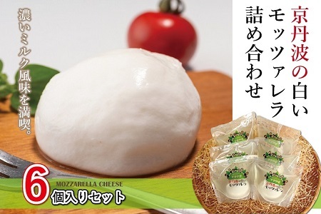 【チーズ】京丹波の白いモッツァレラ 詰め合わせ 6個入り