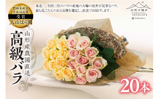 《山形の極み》山形県産 農園直送高級バラ 20本 F2Y-1974