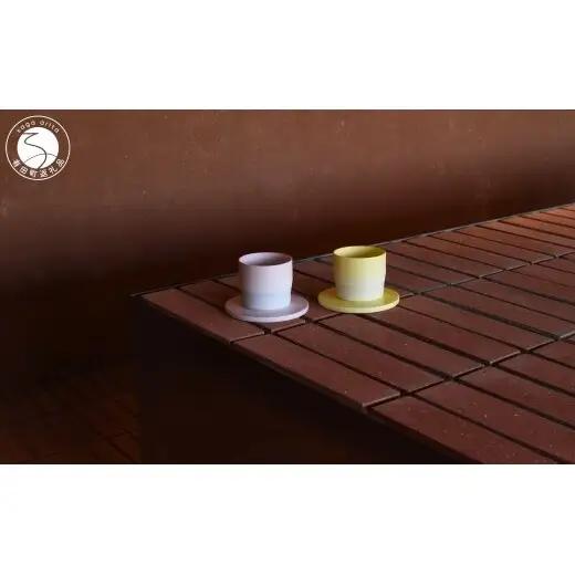 1616/ S&B Espresso Cup & Coaster Light Yellow / Light Pink 2色セット【1616/arita japan】有田焼 ショルテン＆バーイングス デザイン オランダ 食器 器 うつわ カップ エスプレッソカップ パステルカラー イエロー ピンク シンプル シック モダン ギフト A35-705