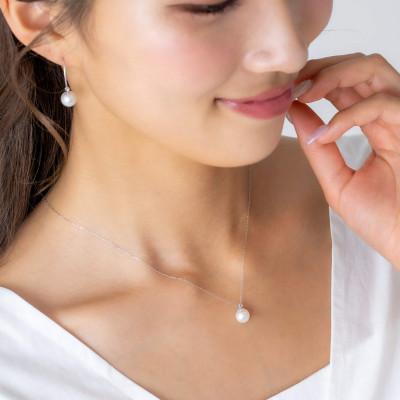 ふるさと納税 神戸市 【12月誕生石】無調色 アコヤ真珠 タンザナイト K10WG ペンダント ネックレス チェーン付き |  | 02