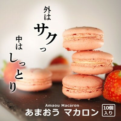 【ふるさと納税】焼き菓子 外はさっくり中はしっとり あまおう マカロン 10個入り 菓子 焼菓子 おやつ 平岡学園 　お届け：2025年12月25日～2026年1月8日まで