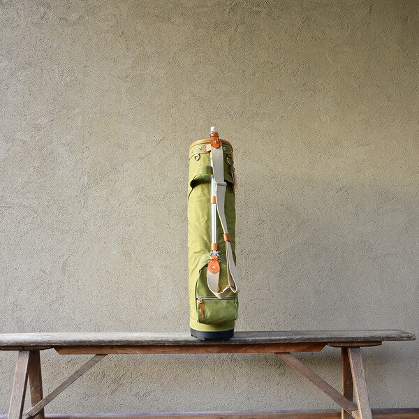 【ふるさと納税】【限定カラー】木の庄帆布 ゴルフバッグ KH-CPB01W カートバッグ 木のマーク/パイプキャディバッグ（オリーブ）/ KinoshoTRANSIT キャディバッグ ゴルフ用品 軽量 帆布製 メンズ レディース キャディーバッグ 黄緑色【2024年モデル】