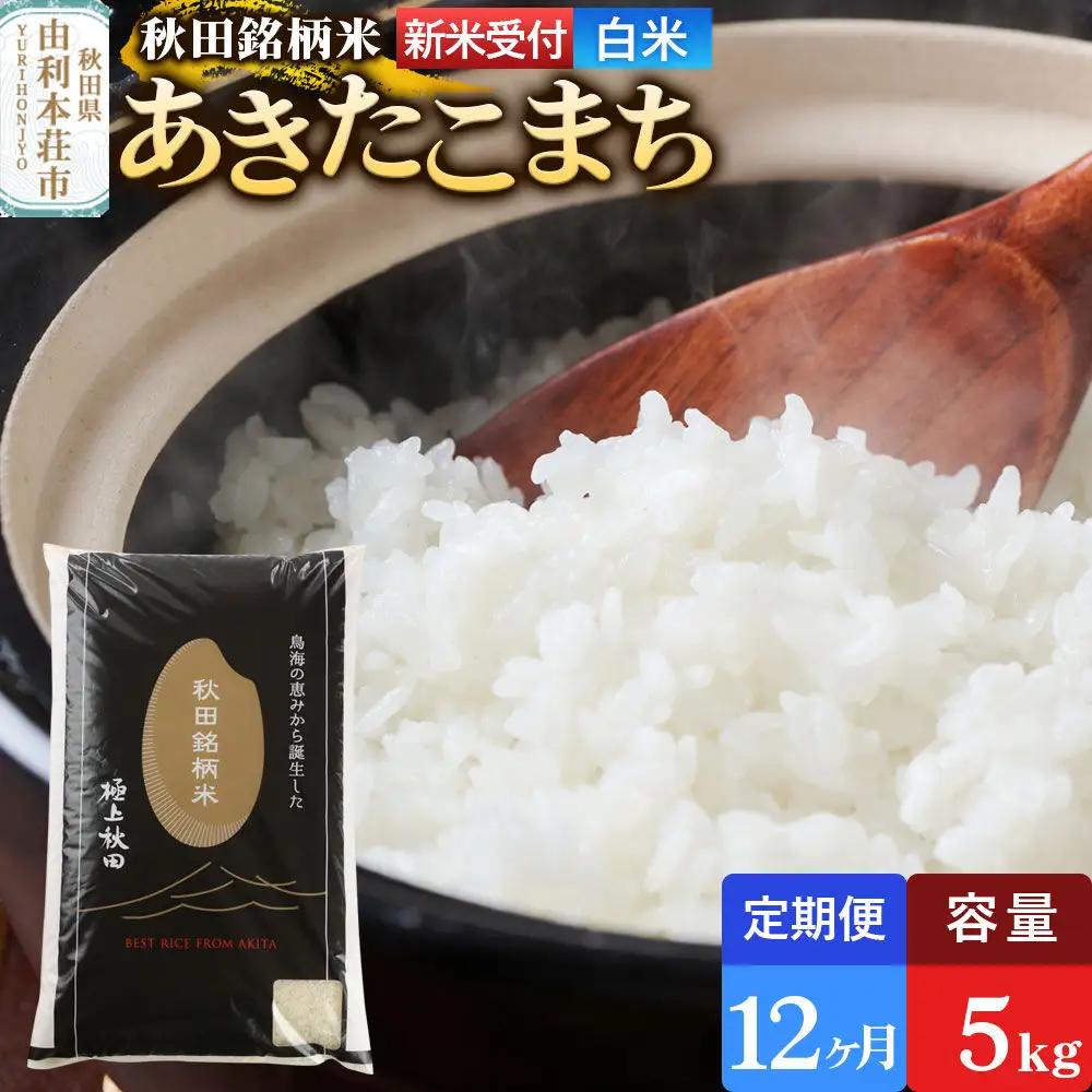 《令和8年産 新米受付》《定期便12ヶ月》【白米】極上秋田銘柄米 あきたこまち 5kg