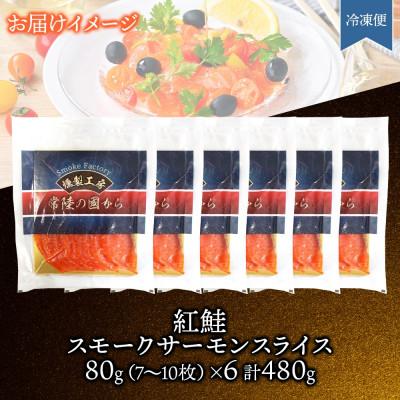 ふるさと納税 ひたちなか市 紅鮭スモークサーモンスライス 80g×6パック お取り寄せグルメ カルパッチョ おつまみ |  | 03