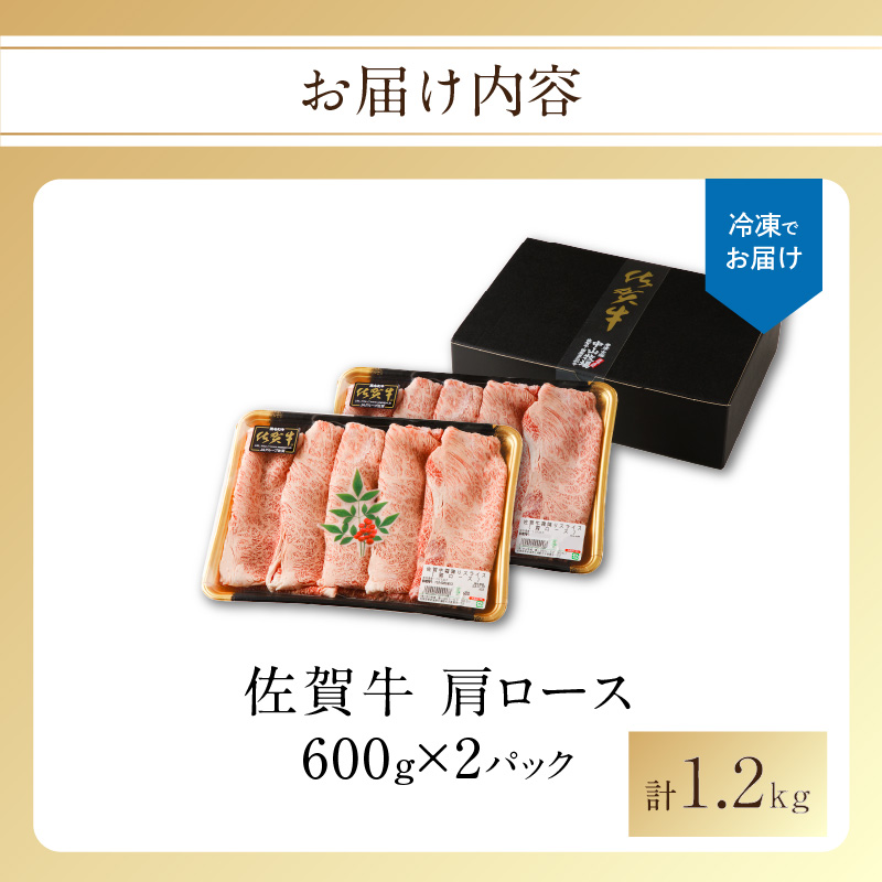佐賀牛 霜降りスライス（肩ロース）1.2kg（11月配送）／ 中山牧場 直送 牛肉 すき焼き 佐賀牛 赤身スライス しゃぶしゃぶ 肉 牛 霜降り 黒毛和牛 牛肉 すきやき スライス 肩ロース肉 佐賀県 玄海町